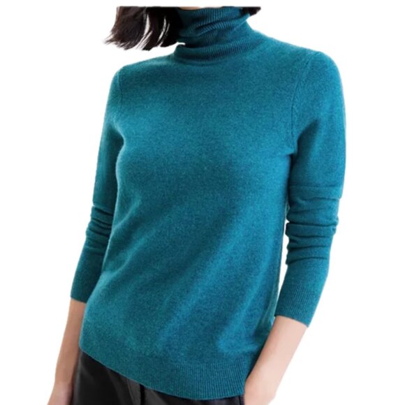 Charter Club Luxury 100% Cashmere Turtleneck Sweater in Teal Women's Sz XS - Picture 1 of 12